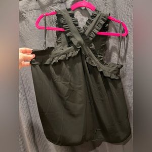 JCrew Black Cross Top Size 6